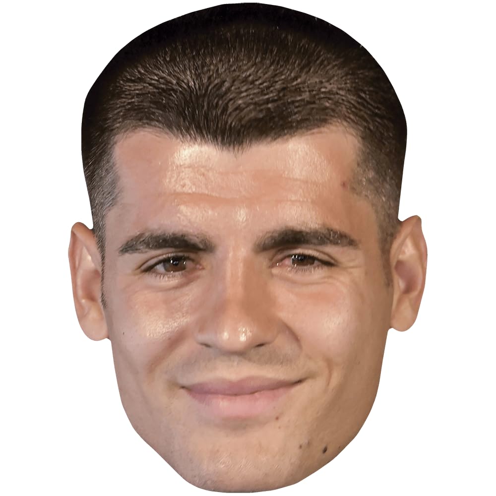 Máscara de Alvaro Morata gigante para contagiar alegría y pasión futbolera
