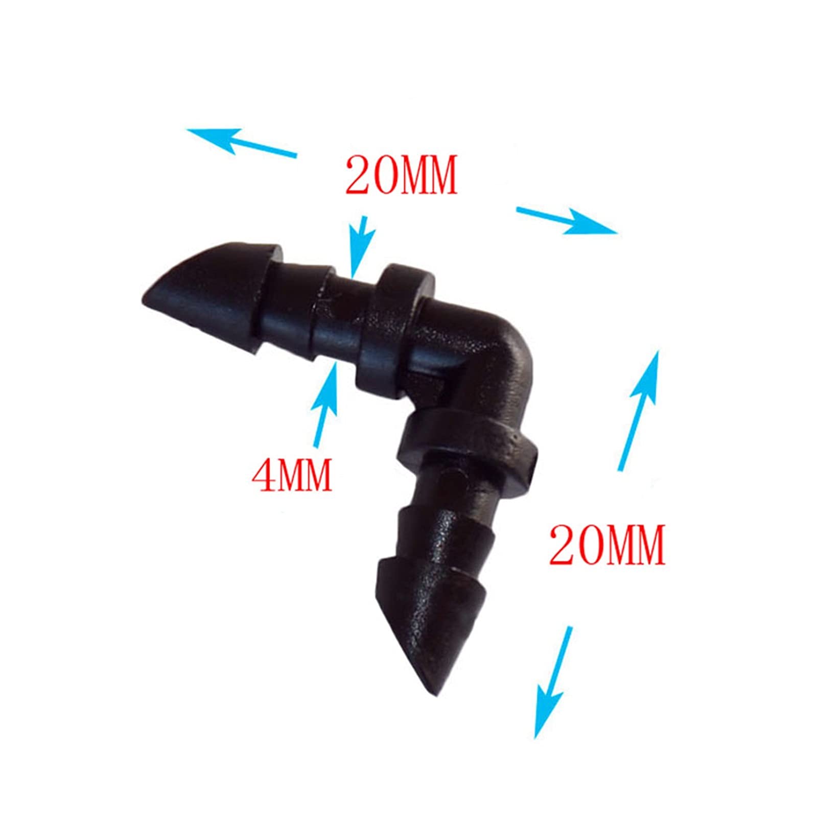 Lot de 500 raccords cannelés coudés pour tuyau d'arrosage 1/4"