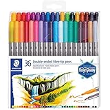 Rotuladores dobles de tinta de colores variados con una punta de anchura fina y una punta de anchura ultrafina