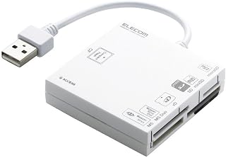 【2010年款】ELECOM 读卡器 支持USB2.0SD+MS+CF+XD 白色 MR-A004WH