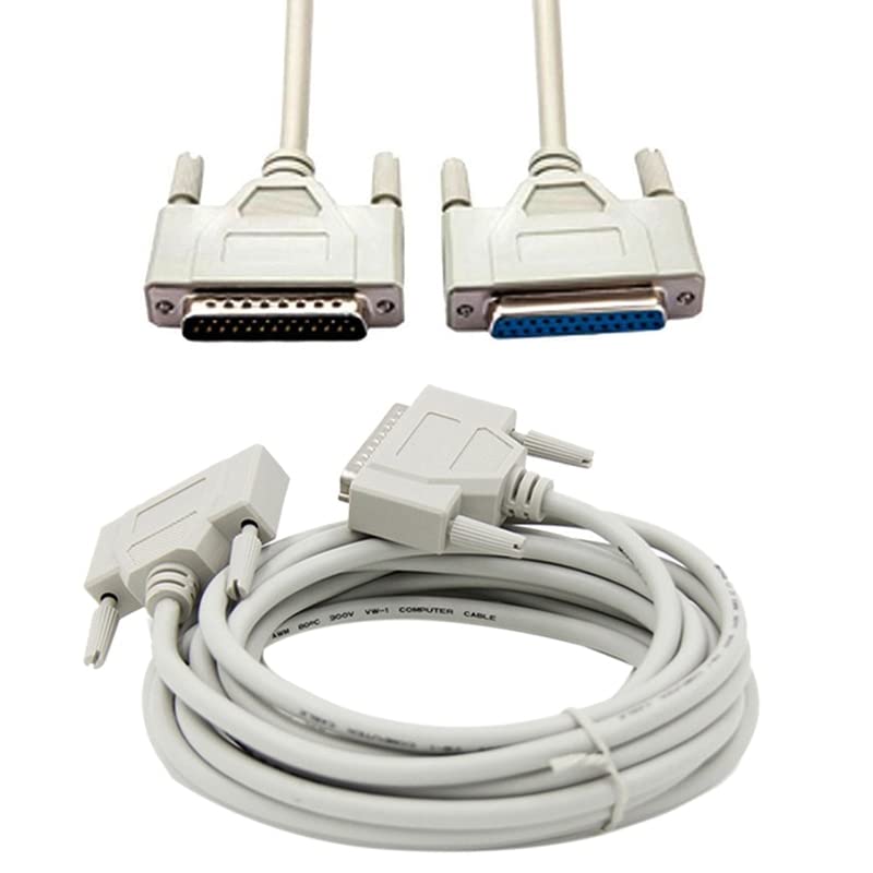 Printer Accesstories 25-Pin M to Hole F Extension Cable,DB25 - Parallel Printer Extension Cable (25 Pin, Male to Female) - (Color: Black on White)