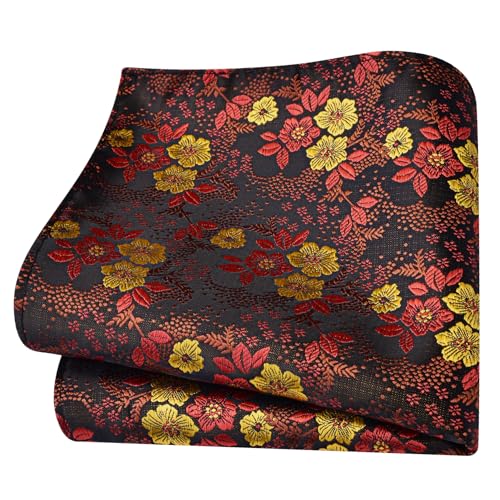 Image of GUSLESON 3.15 inch(8cm) Mens Floral Tie and Lapel Pin Necktie Hankerchief Cufflinks Set for Men