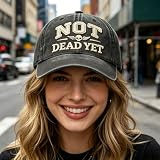 Generisch Czapka baseballowa z haftem "Not Dead Yet", regulowana, wiele kolorów, czarny humor, czapka przeciwsłoneczna, uniseks, C