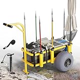 Bonnlo Fishing Cart, Foldable Beach Trailer with 13
