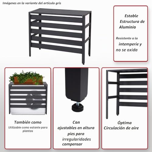 Cubre aire acondicionado de aluminio para decorar terrazas y tapar bombas de calor 3