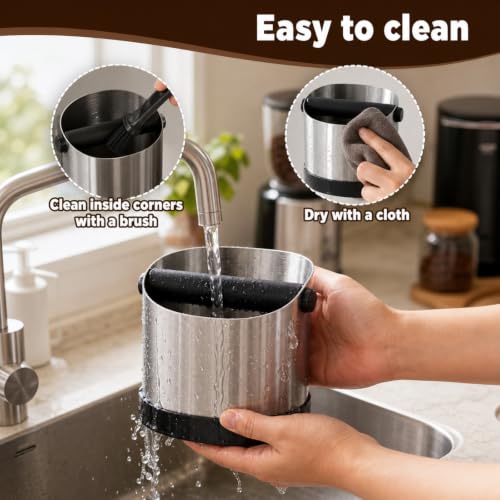 Caja de café con barra extraíble distribuidor cepillo y paño 6