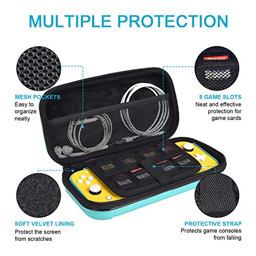 Bag Estojo Nintendo Switch Lite Capa Dura Slot para Jogos Verde