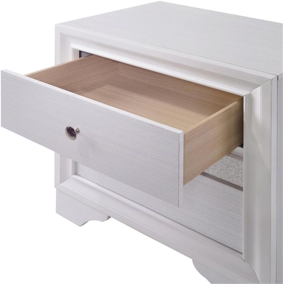Furniture of America Laren Contemporary Solid Wood 3-Drawer Nightstand in White