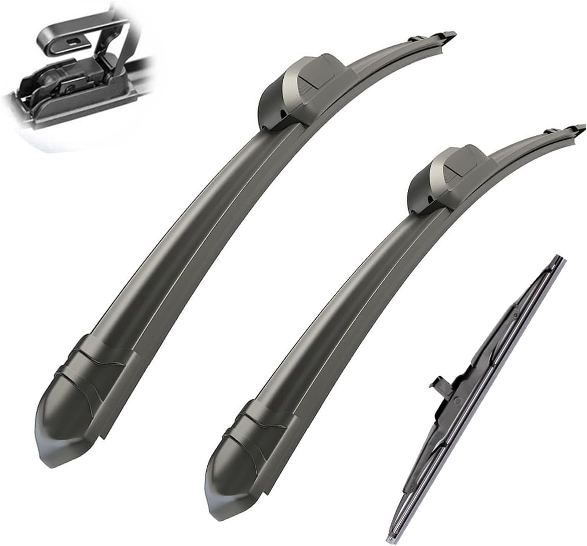 Car Wiper Compatible with Jeep Compass MK49 2006-2016 Car Front Rear Wiper Blades Soft Rubber Windscreen Wipers Auto Windshield 22"+20"+11" (Color : 6 wipers)