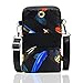 BIAOTIE Lightweight Small Crossbody bags Cell Phone Purses Travel Pouch Shoulder Bag for Women (Black Feathers)