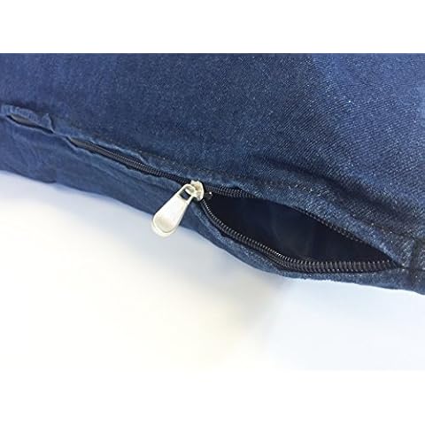 American Comfort Warehouse 36"x29" Medium Size Removable Zippered Heavy Duty Durable Blue Denim Jean Cover Case for Small to Medium Dogs Fits 34"x27"x3" Pad Bed Size - External Cover Only Cover