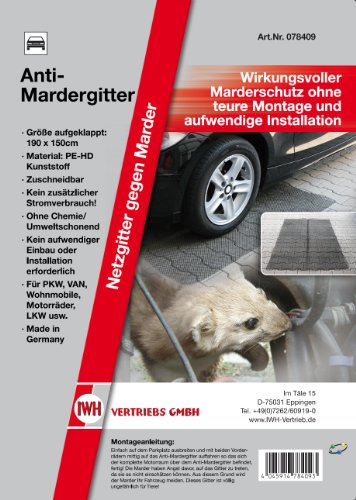 Mardergitter IWH Vertrieb Anti-Mardermatte 190 x 150 cm schwarz