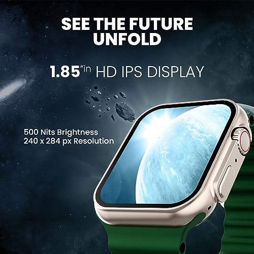 Image of Kratos SW16 Ultra Smartwatch with 1.85 inch Full Touch Display, Bluetooth Calling, Voice Assistant, IP67, 200+ Watch Faces, Multi Sports Modes, Rotating Crown, Metallic Body, Wireless Charging Smart Watch