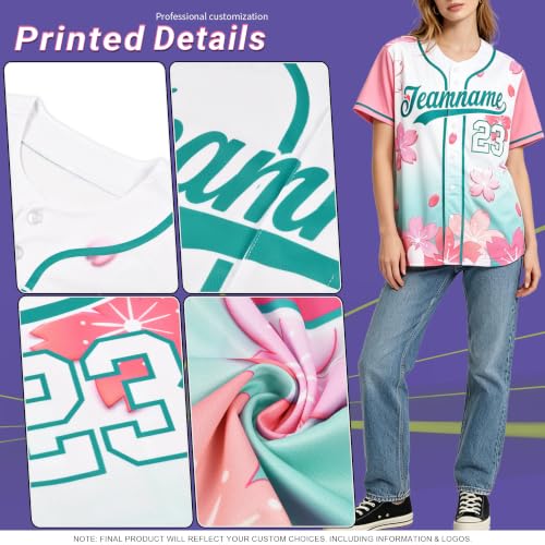 Camiseta personalizada de béisbol para adulto con nombre y número bordados miniatura 4