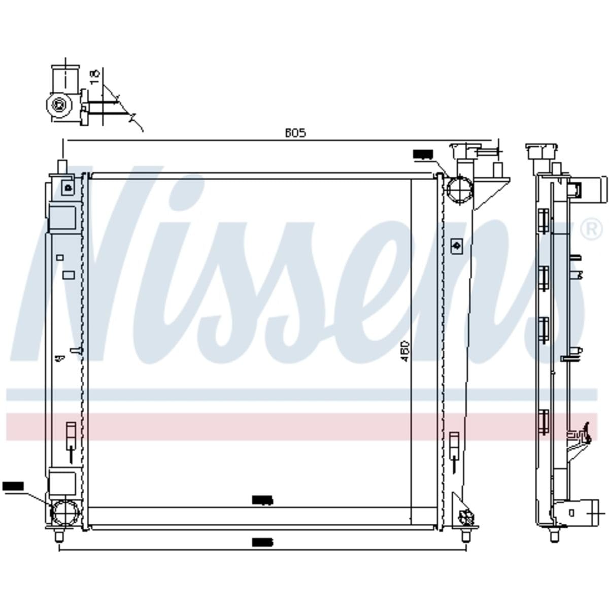 NISSENS Radiatore, Raffreddamento motore 66762 Compatibile con: KIA CARENS IV