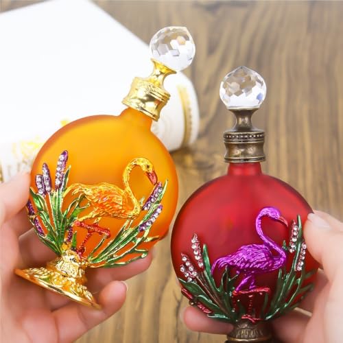 Botella de aceite esencial de 30 ml HUFFA estilo árabe rosa esmaltada oro 6