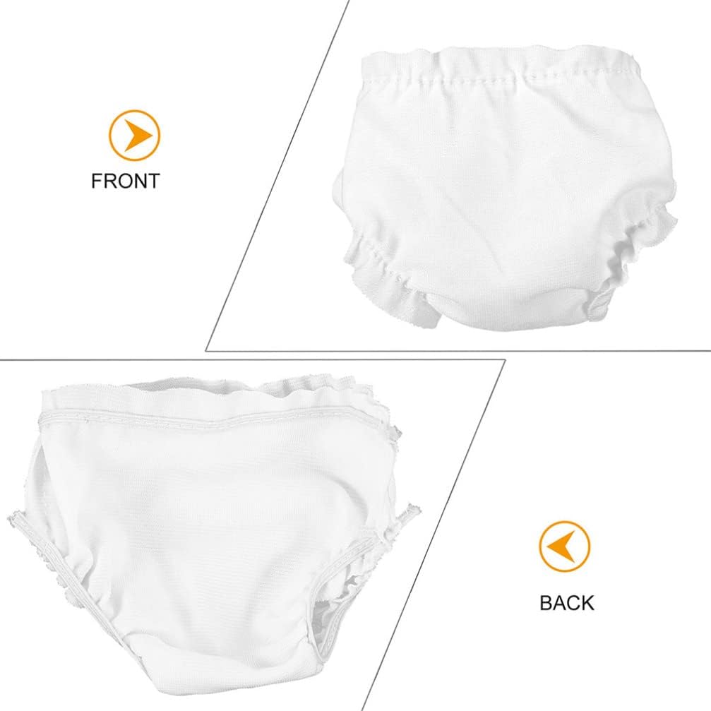 20Pcs White Doll Briefs Adorable Cloth Doll Underwear Toy for Diy Accessories Mini Cute Baby Diapers Reusable