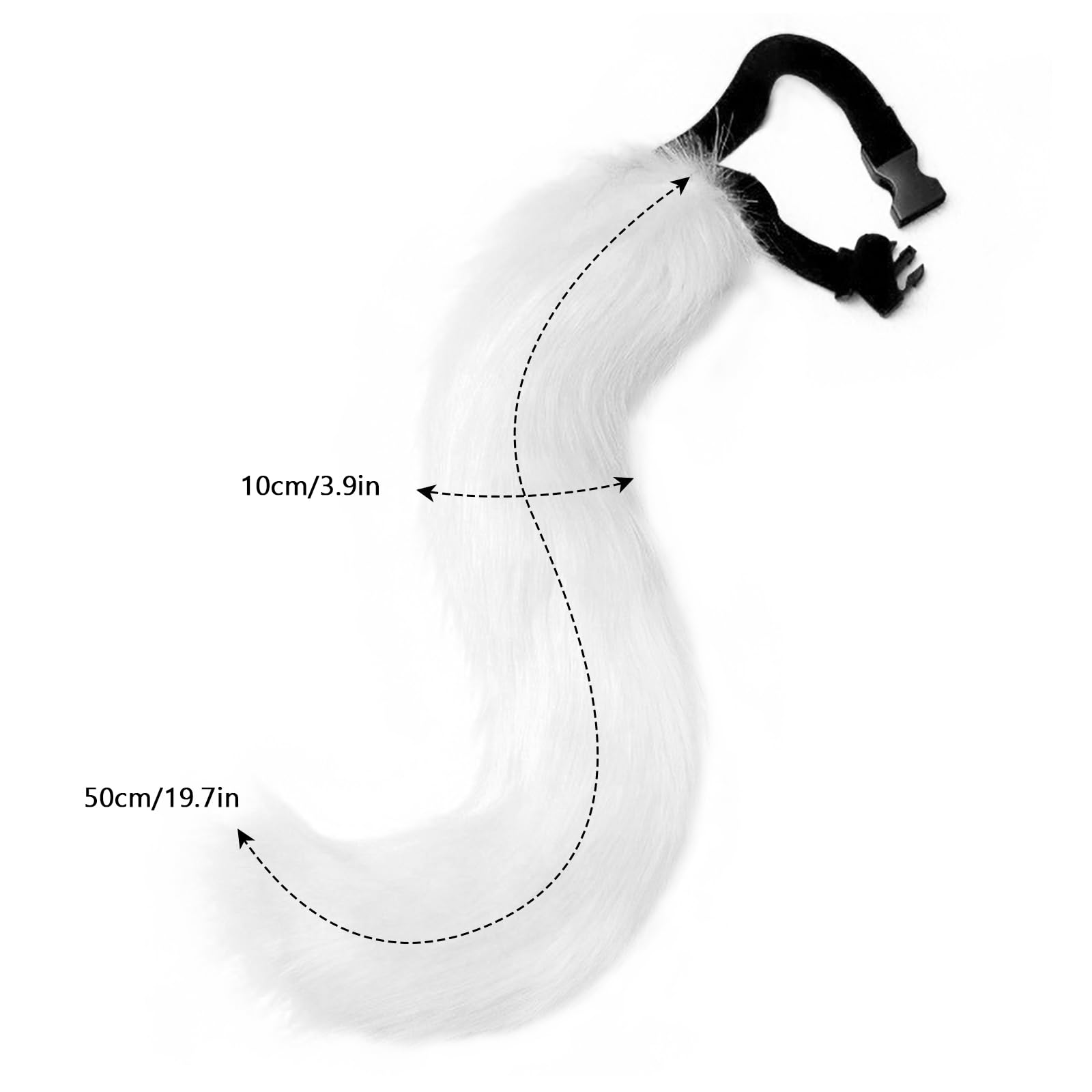 PPFINE Faux Fur Furry Wolf Fox Tail Paw Gloves and Cat Ears Headband Set for Halloween Anime Cosplay Party - Image 3