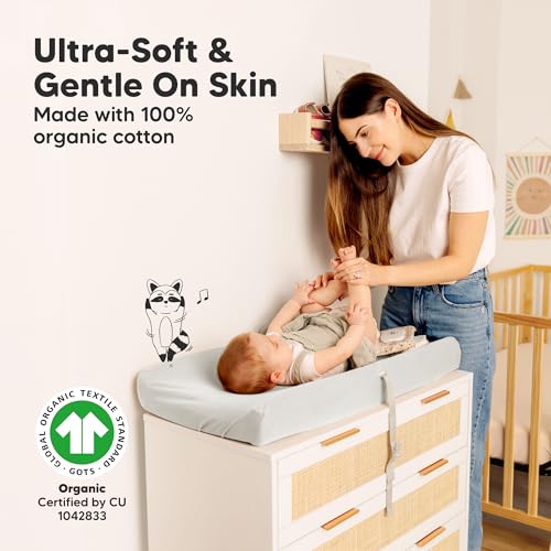 image for KeaBabies 2-Pack Organic Changing Pad Covers for Girl, Boy, Neutral - 
