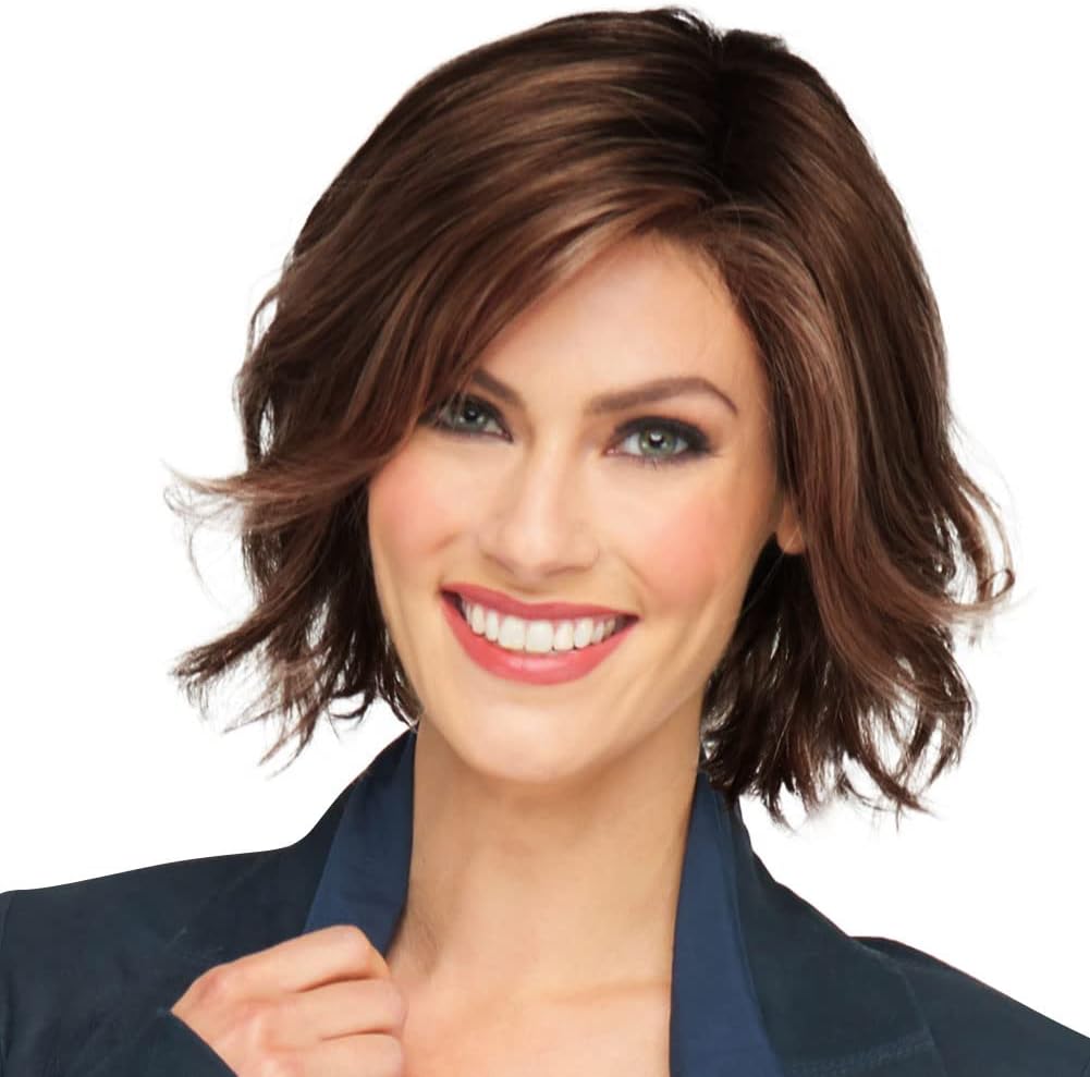 Raquel Welch AHEAD OF THE CURVE Sophisticated Mid-Length Layered Wig by Hairuwear, Average Cap Size, R829S+ Glazed Hazelnut
