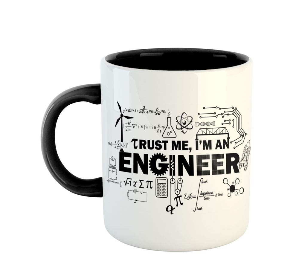 ASHVAH Trust Me I'm an Engineer Funny Mug- Ceramic Black Coffee Mug, Engineers Gifts Idea - Black