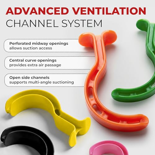Image of Berman Oral Airway Emergency Kit Color Coded Disposable Polypropylene Airways Latex Free for First Aid EMT Paramedic CPR Trauma and Emergency Response 4-Pack