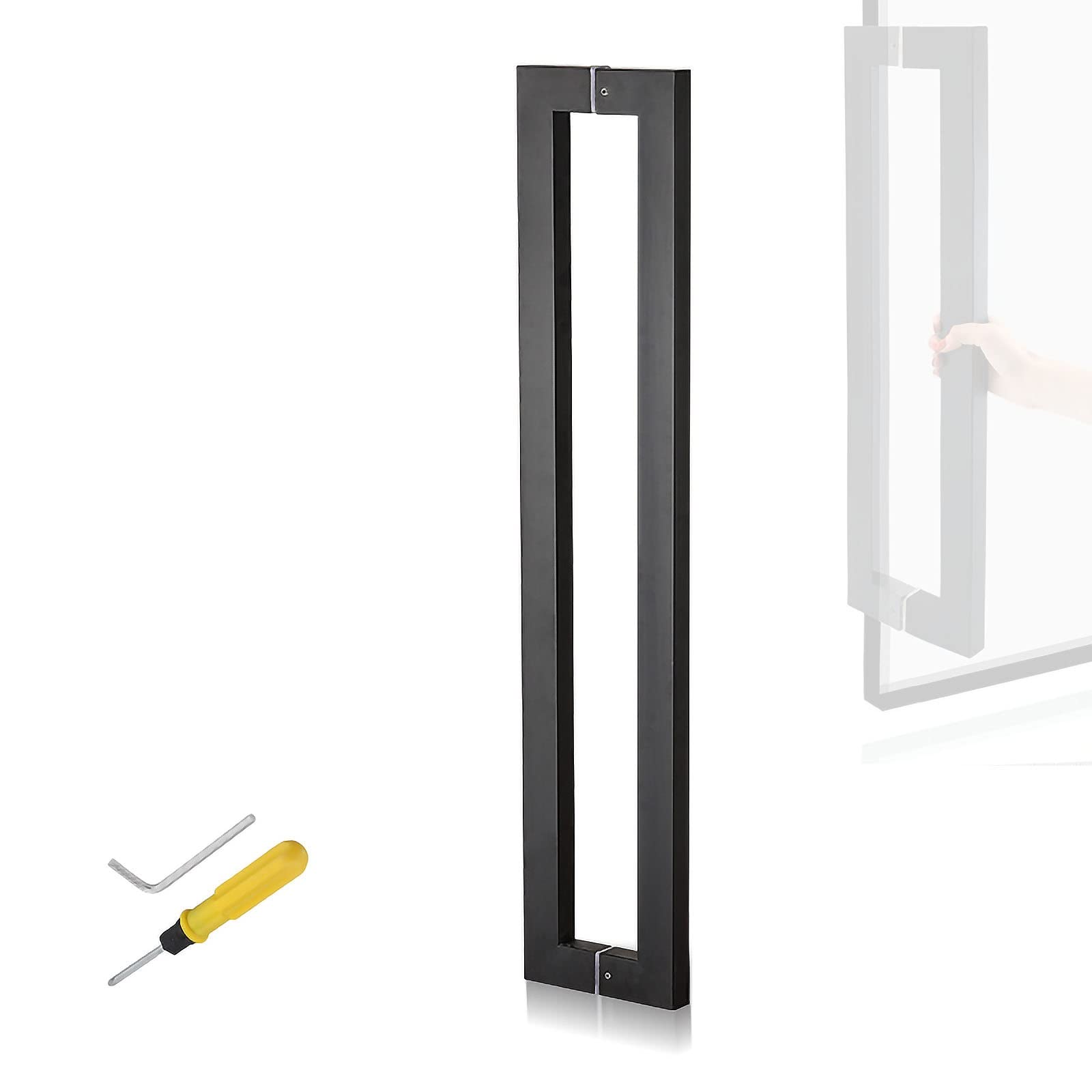 Poignée de porte d'entrée moderne en acier inoxydable noir mat luxe