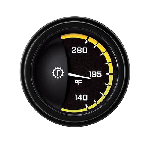 Classic Instruments AX27YBLF Autocross Yellow 2-1/8"" Transmission Temperature Gauge
