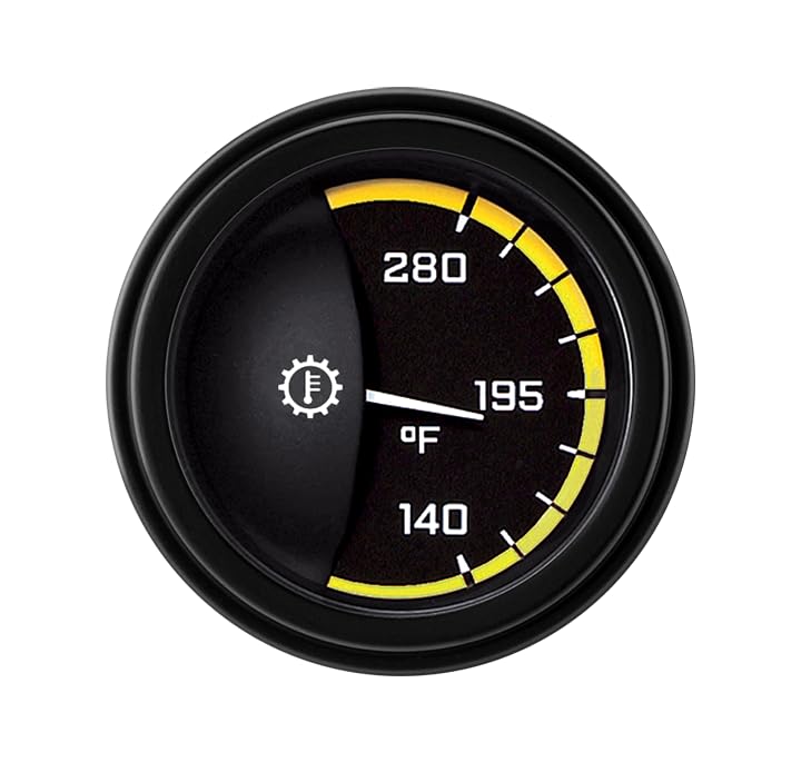 Classic Instruments AX27YBLF Autocross Yellow 2-1/8"" Transmission Temperature Gauge