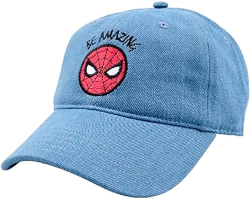 マーベル スパイダーマン コットン 調節可能 ダッドハット ベースボールキャップ カーブしたつば付き