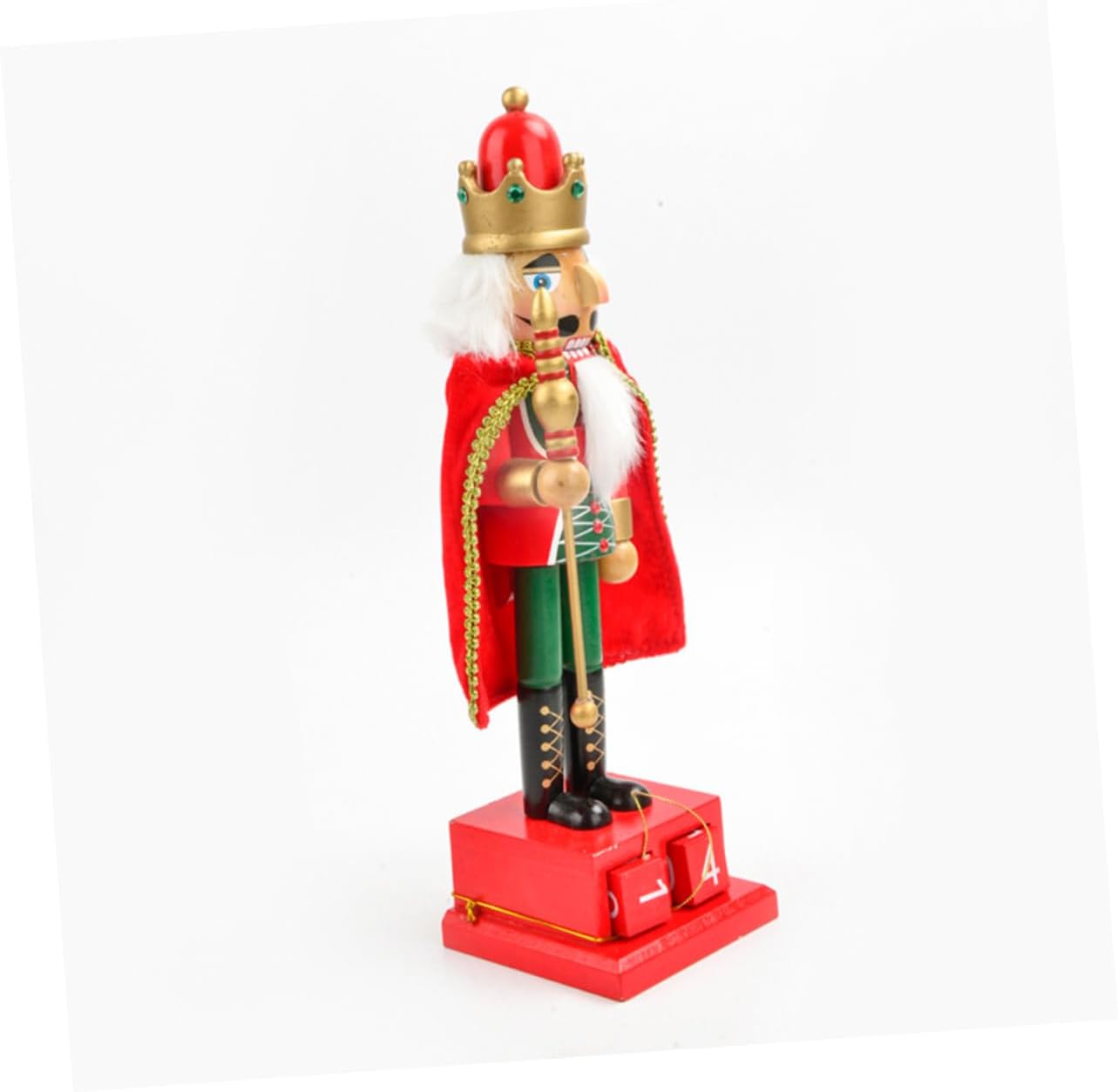 Countdown Calendar Nutcracker Soldier Figurine Christmas Decor with Cubes for Holiday Countdown Sturdy Craftsmanship and Adorable Design for Festive Home Decoration