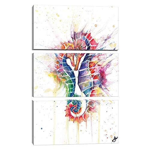 iCanvas MAE146 Sanguine Seahorses Canvas Print by Marc Allante, 60" x 40" x 0.75" Depth Split