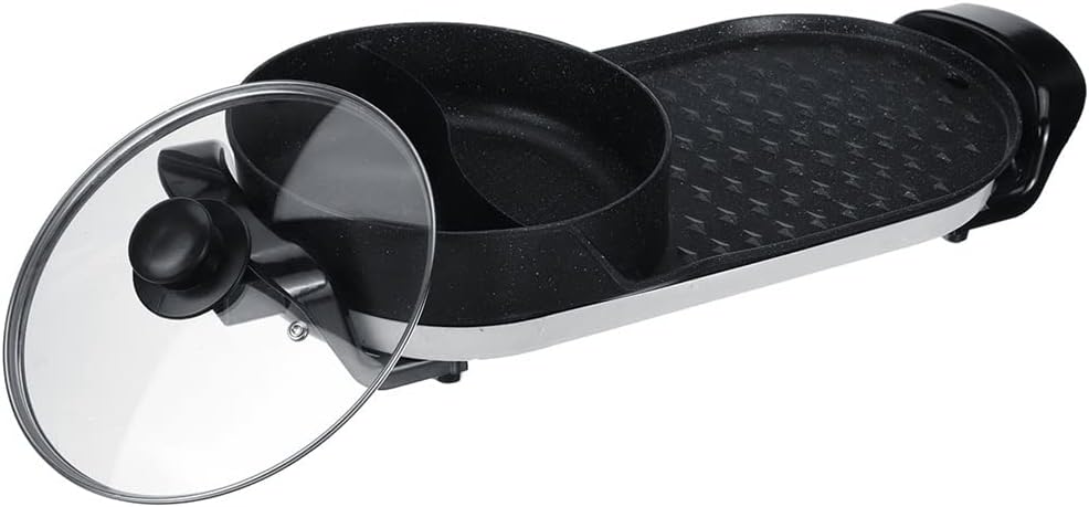 Olla Eléctrica 2 en 1 Grill BBQ 750W 220V Plato Antiadherente