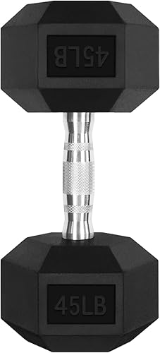 RitFit Juego de mancuernas hexagonales con revestimiento de goma de 5 a 300 libras con estante opcional para gimnasio en casa, pesas de mano disponible en Yaxa Guatemala