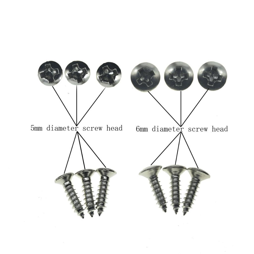 KAISH 100x 5mm Head Diam. Stainless Steel Guitar Bass Pickguard Screws Tremolo Backplate Mounting Screws Phillips Head for ST/TL/Import Guitars Nickel