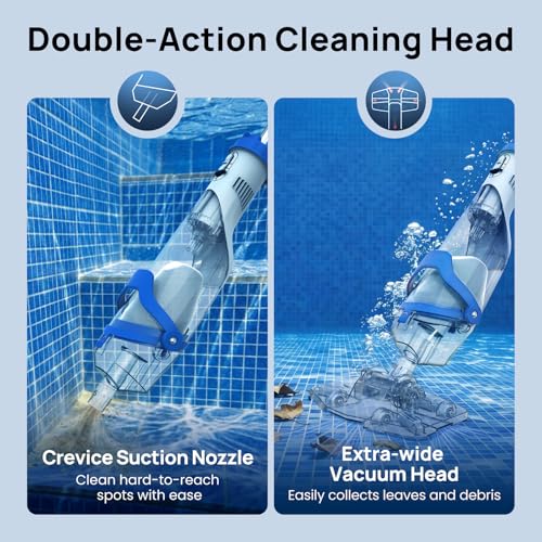 Image of Cordless Pool Vacuum for Above Ground & Inground Pools, 1110 GPH Suction