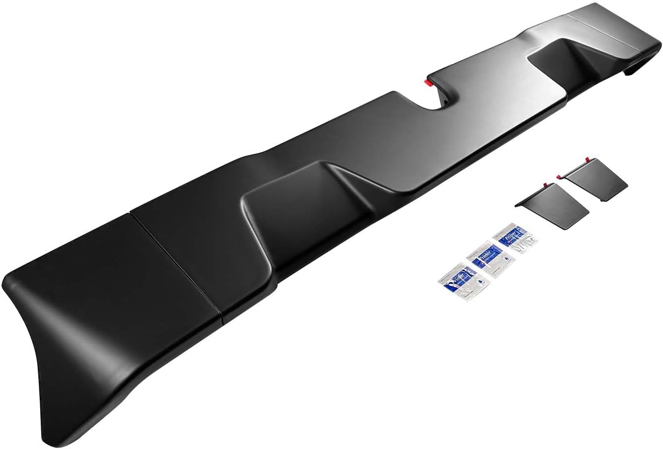 BST BSSP Matte Black Rear Roof Spoiler Wing Trunk Spoiler Compatible with 2019-2023 Dodge Ram 1500 Pickup Cab Roof Spoiler Lip Wing All Cabs Tailgate Spoiler Cover