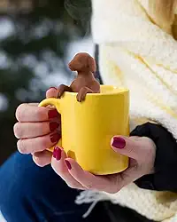 Infusor de chá fofo em forma de cachorro filtro de chá bola de chá - Design divertido para facilitar a preparação de chá (11 x 4 x 5 cm)