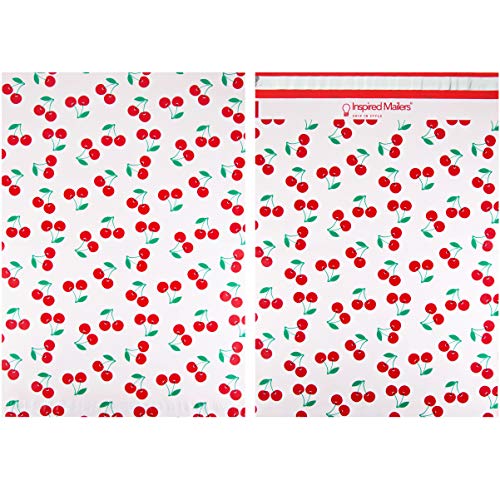 Image of Inspired Mailers - Poly Mailers Variety Pack of 30 (10 each: 6x9, 10x13, 14.5x19 Sizes) - Cherries - Shipping Envelopes