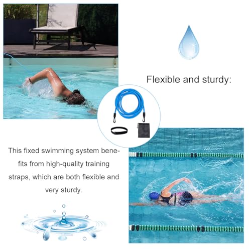 Schwimmgurt für Pool,3 Meter Schwimmtrainer Gürtel,Schwimmwiderstand Gürtel,Schwimmhilfe Gurtel,Schwimmgurt Schwimmtrainer,Schwimmgürtel für Pool Erwachsene,für Widerstandstraining,Schwimm,Blau