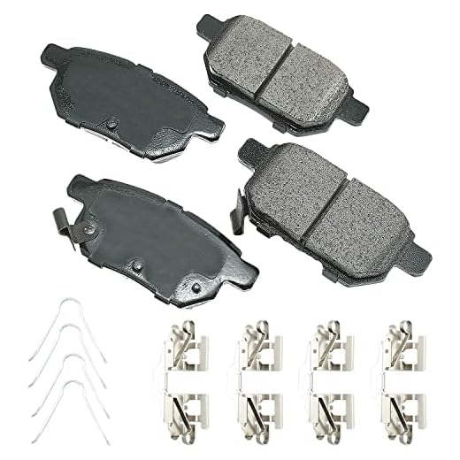 Akebono Brake Pads, ProACT, Rear, compatible with Pontiac Vibe 2009-10 / Toyota MC Platform 2009-20, Set of 4
