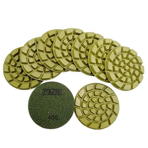 DT-DIATOOL - Almohadillas de pulido para suelos de hormigón y terrazo (diámetro de 10 cm, 100 mm, 9 unidades)