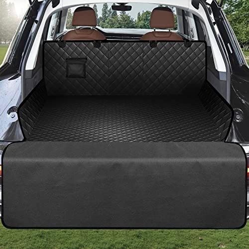 FLYZCKJ Trunk Mat SUV Cargo Liner for Trunk, Waterproof Dog Seat Cover for SUV with Bumper Flap Protector, 91in x 53 in Durable Non-Slip Pet Trunk Mat Cover for Vehicles, Jeeps, Vans
