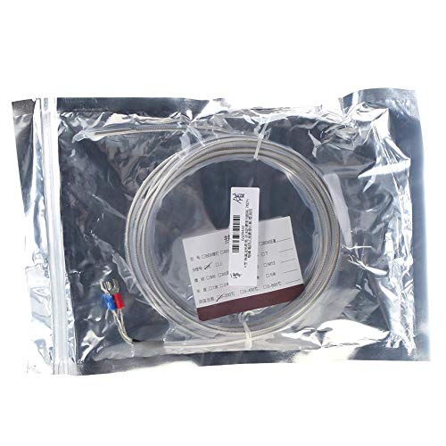 K Type Thermocouple, PTFE Thermocouple Wire with External Shielding for Industrial Temperature Measurement 0-200℃ 300cm Length