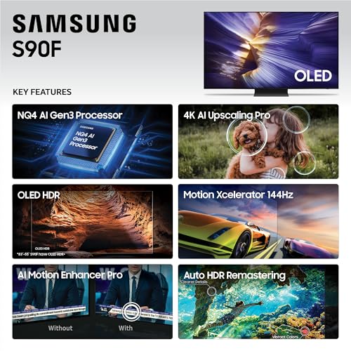 Image of Samsung 83-Inch Class OLED S90F 4K Smart TV (2025 Model) NQ4 Gen3 Processor, Upscaling Pro, HDR +, Motion Xcelerator 144Hz, Vision, Alexa Built-in