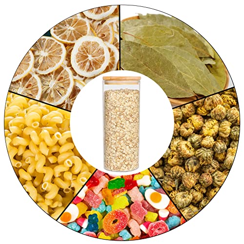 Urspeedteklive 32 Oz Glass Storage Jars With Airtight Bamboo Lids, Set Of 8 Food Storage Jars With Wood Lids, Glass Kitchen Canisters, Clear Container For Flour, Dry Goods, Cookie, Candy, Rice, Pasta #TOP6
