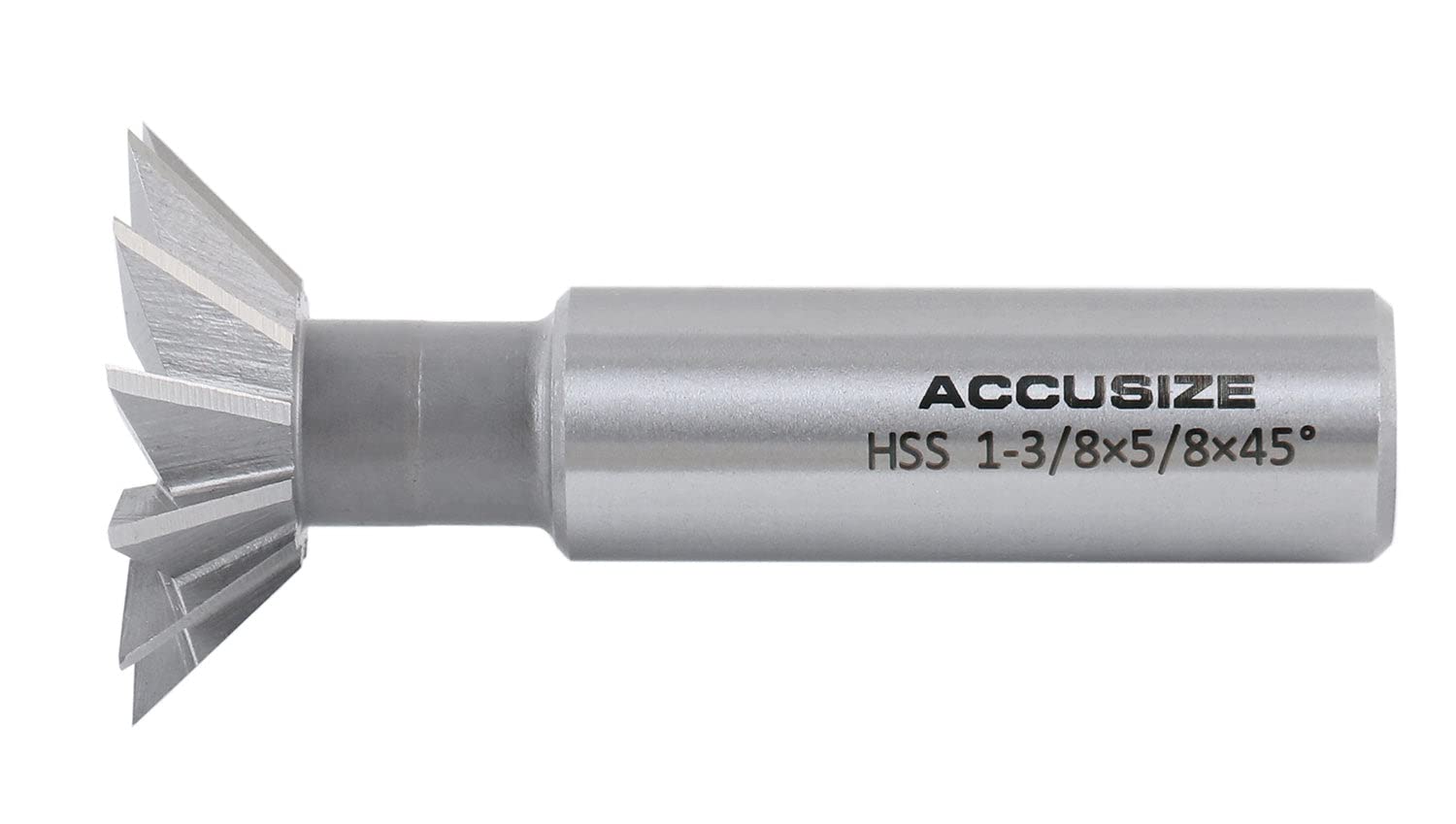 Accusize Industrial Tools 4 pc 45 Degree H.S.S. Dovetail Angular Cutters, Right Hand Weldon Shank, 4400-6245