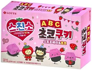 ABC Chocolate Cookie Strawberry & Chocolate 130g, Strawberry Chocolate with Crunchy Cocoa Cookie Pieces, Bite Size Sweet Snack, Individually Wrapped Treat for Coffee, Milk, or Dessert