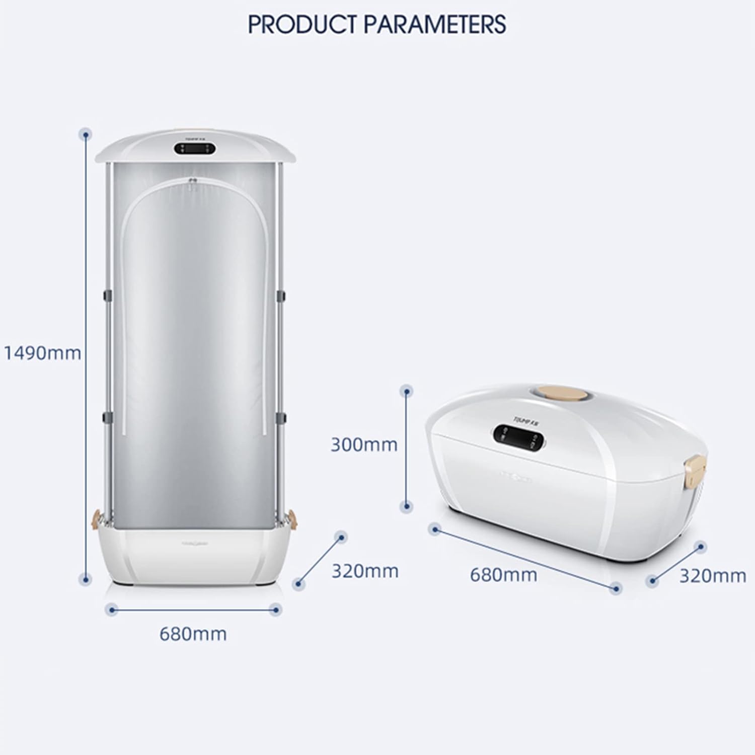 Clothes Vertical Steam Iron for Clothes, Automatic Laundry Steam Drying Integrated Care Machine, Portable Foldable Garment Steamer, Save Space and Time Clothes Dryer