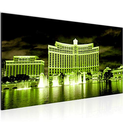 Runa Art Tableau Decoration Murale Las Vegas 1 Partie Moderne Toile Non tissée Salon Salle Ville Horizon Vert 601212b